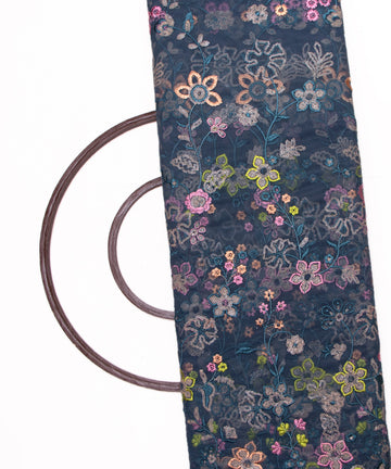 Teal Blue Colour Sequin Net Embroidery Fabric